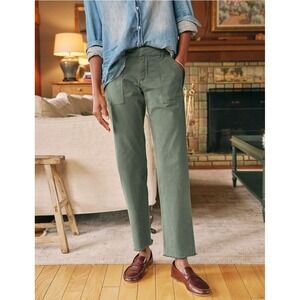 Frank & Eileen Blackrock Utility Pant SZ 4 Army Green Cropped Ankle